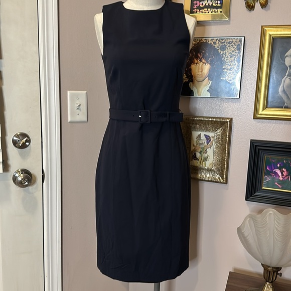 Theory Belted Dress In Sevona Stretch Wool - Picture 8 of 10